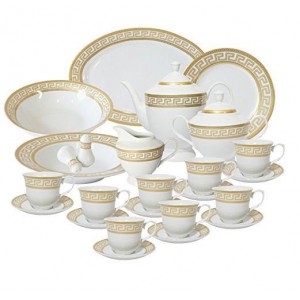Imperial Gift Co. Greek Key 49 Piece Dinnerware Set, Service for 8 IPGF1012